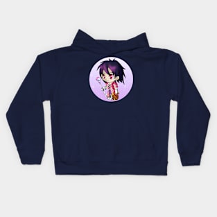 kawaii manga style sorcerer with a ginger cat, in pink, for dnd and fantasy fans Kids Hoodie